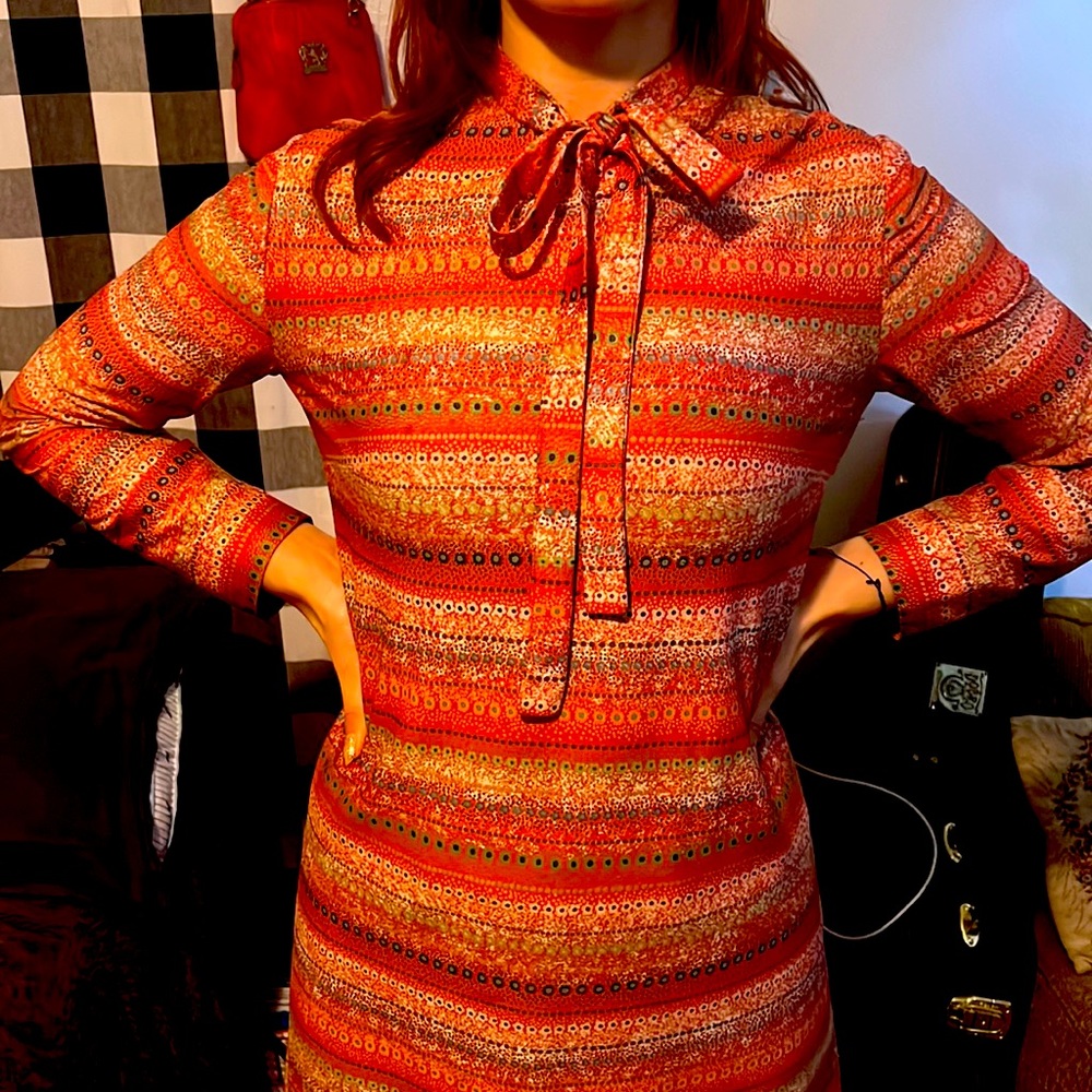 Hand maid long sleeve quaint dress